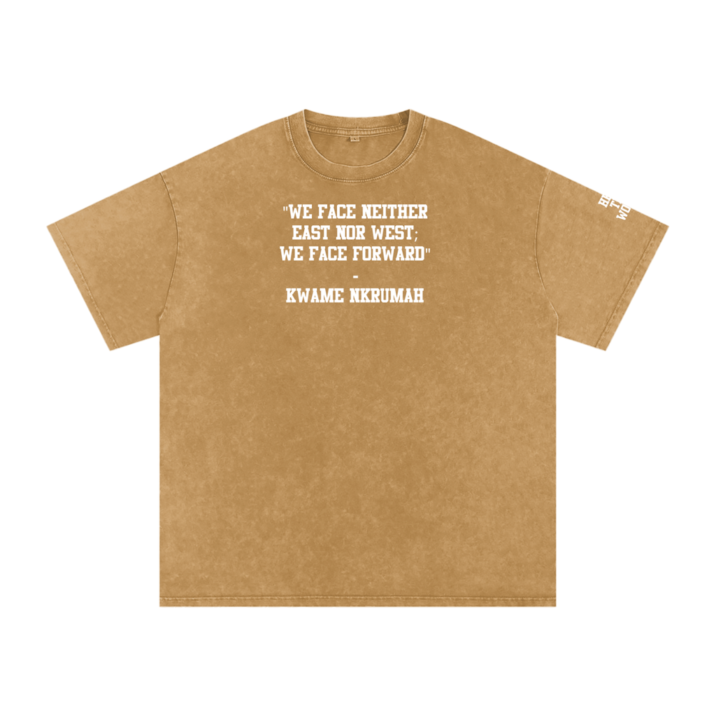 Kwame Nkrumah Snow Washed Oversized Cotton T-Shirt