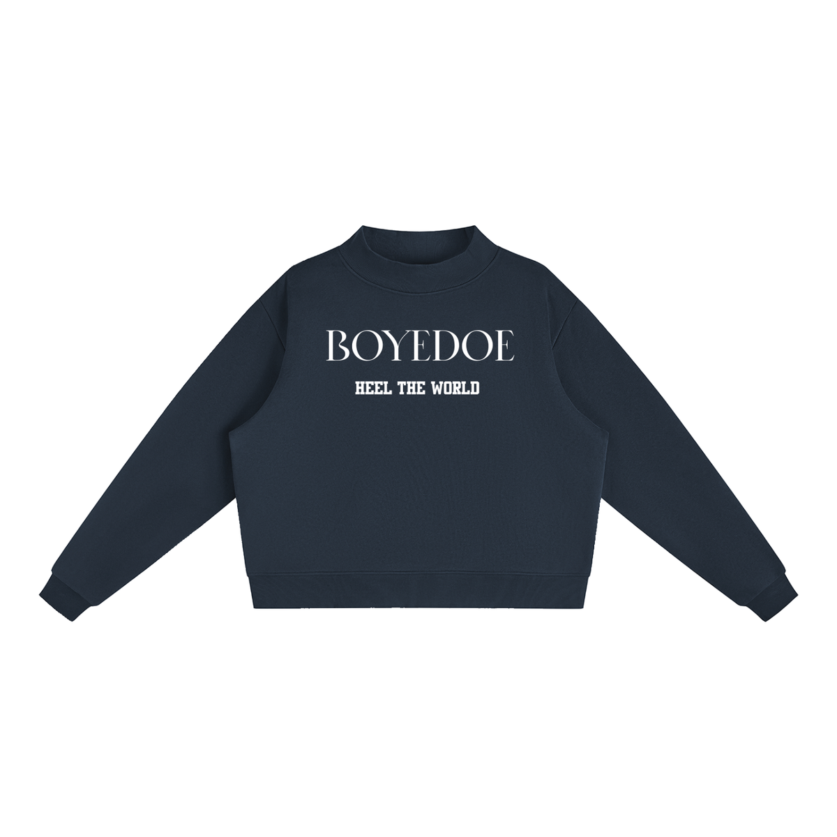 Boyedoe Essential Fleece Mock-Neck Crew Sweatshirt