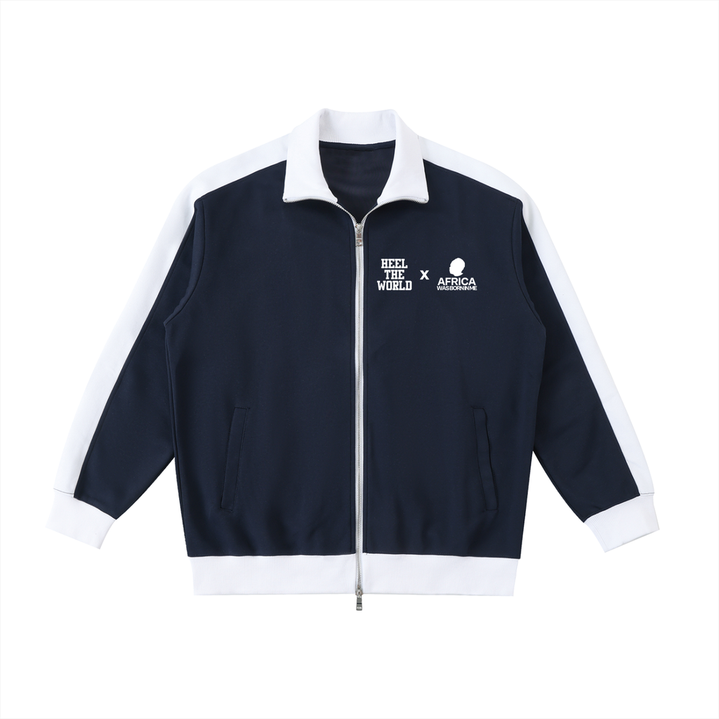 Contrast Trim Stand Collar Jacket