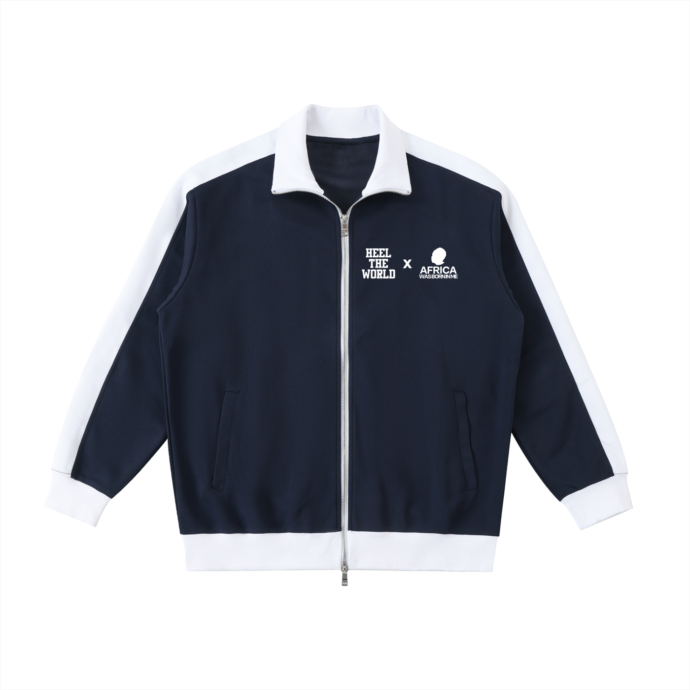 Contrast Trim Stand Collar Jacket