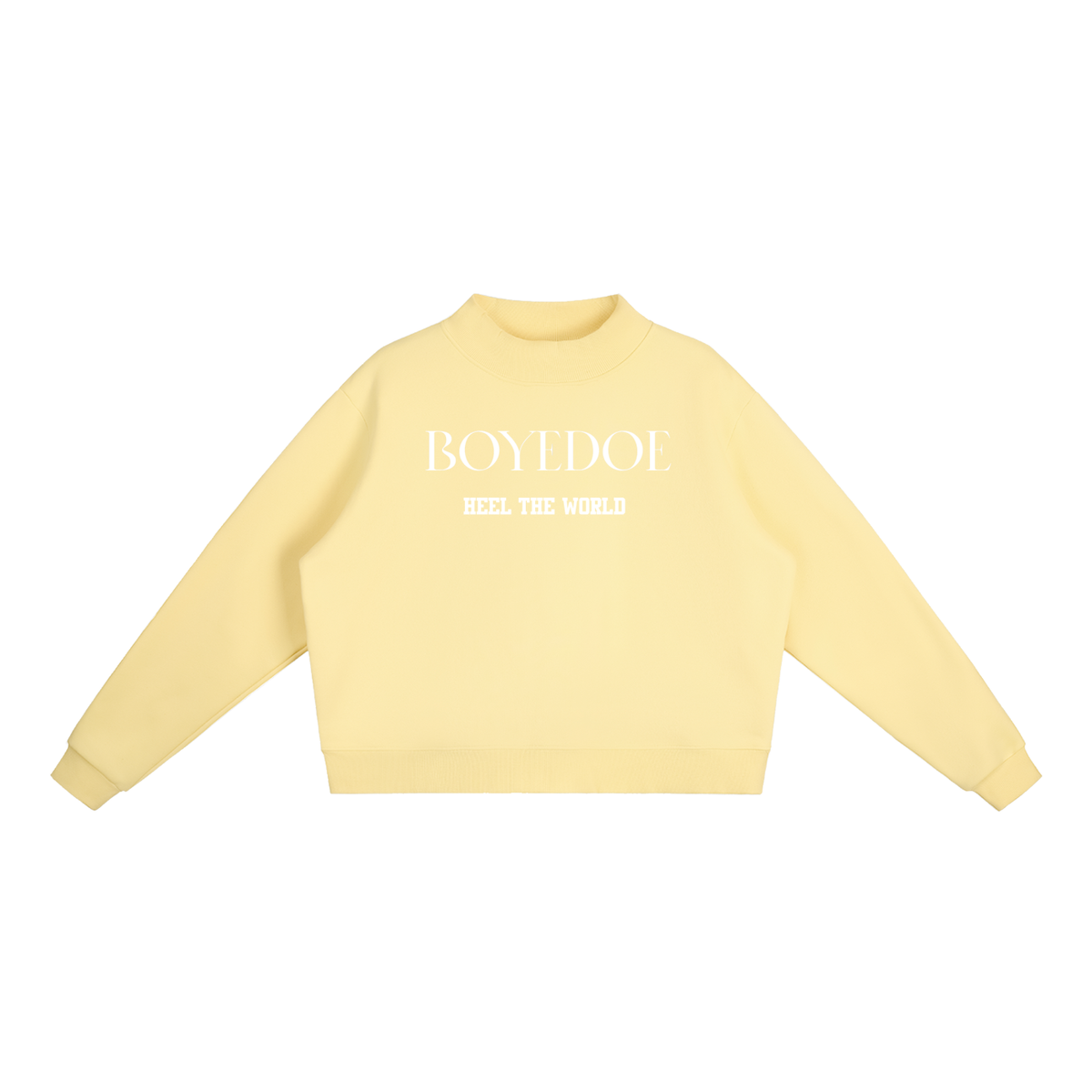 Boyedoe Essential Fleece Mock-Neck Crew Sweatshirt
