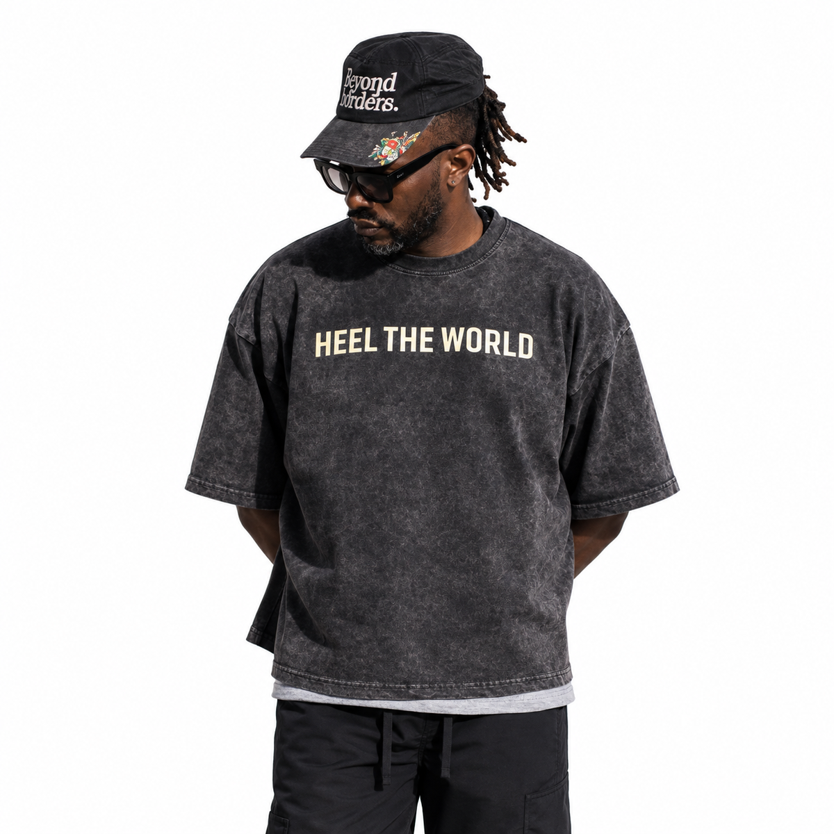 Snow Wash Raw-Hem Boxy T-shirt