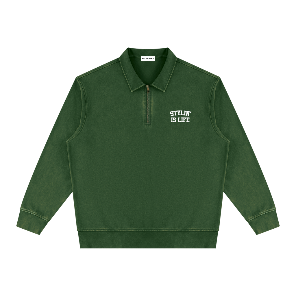 Unisex Vintage Wash Quarter-Zip Sweatshirt