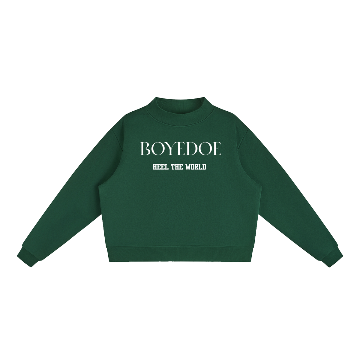 Boyedoe Essential Fleece Mock-Neck Crew Sweatshirt