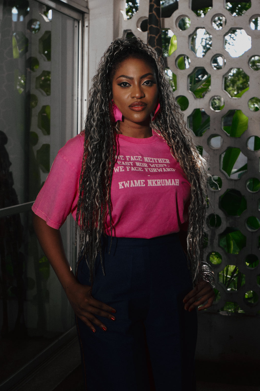Kwame Nkrumah Snow Washed Oversized Cotton T-Shirt
