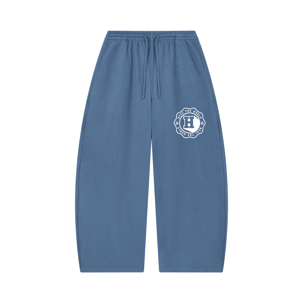 Unisex Waffle Barrel Leg Pants