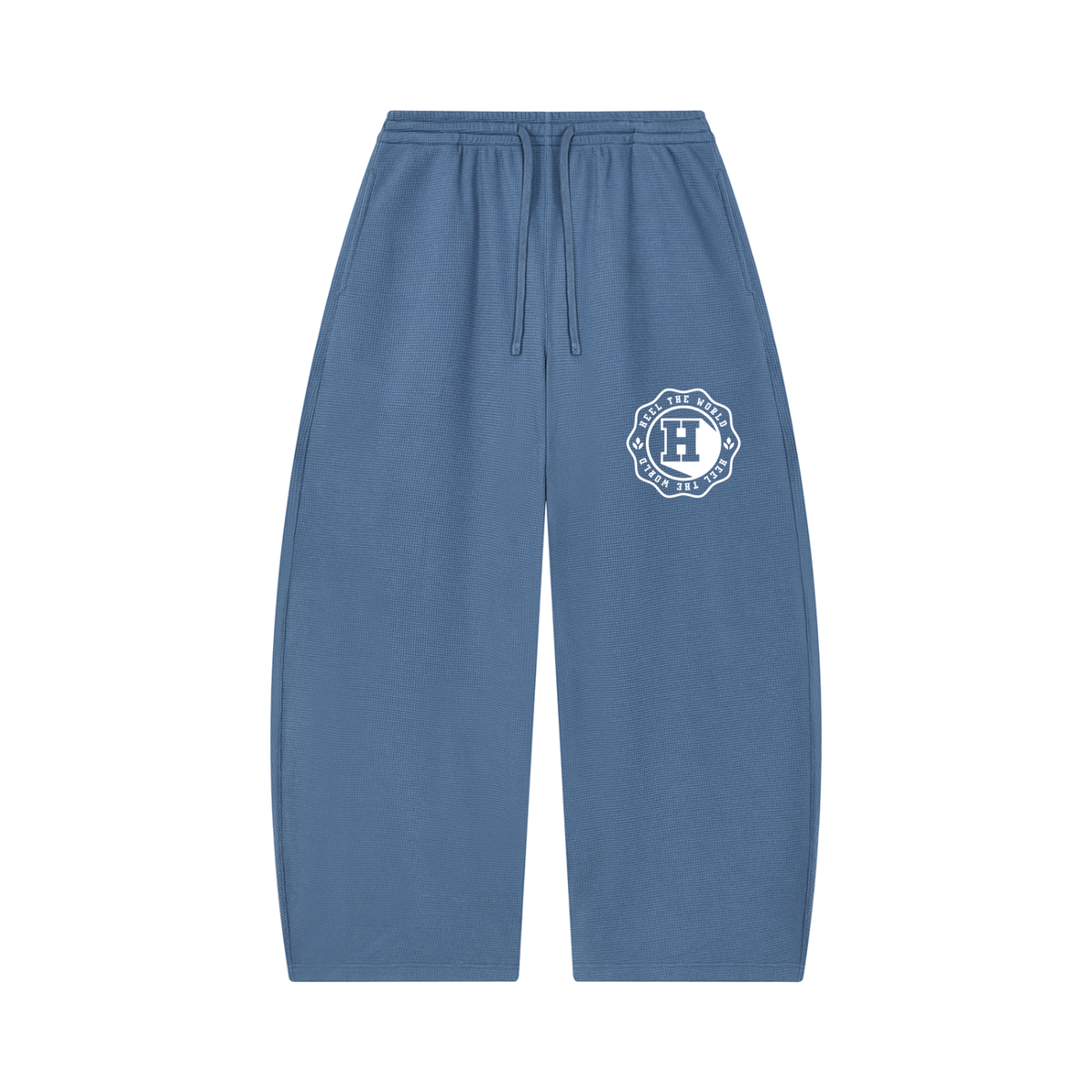 Unisex Waffle Barrel Leg Pants