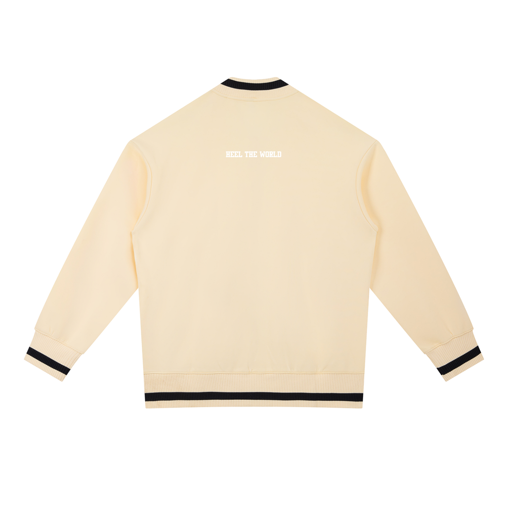Contrast Piping Zip Bomber Jacket