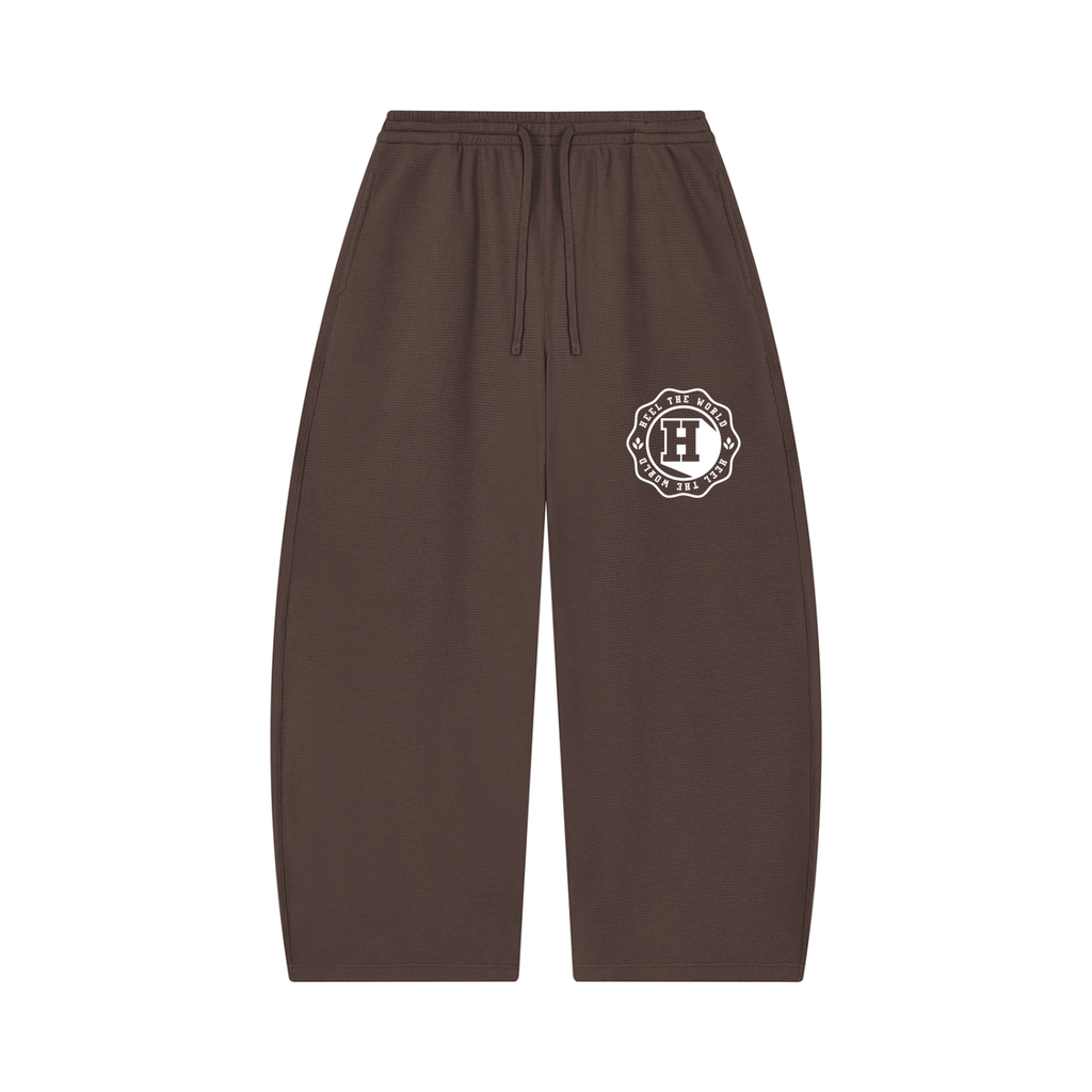 Unisex Waffle Barrel Leg Pants