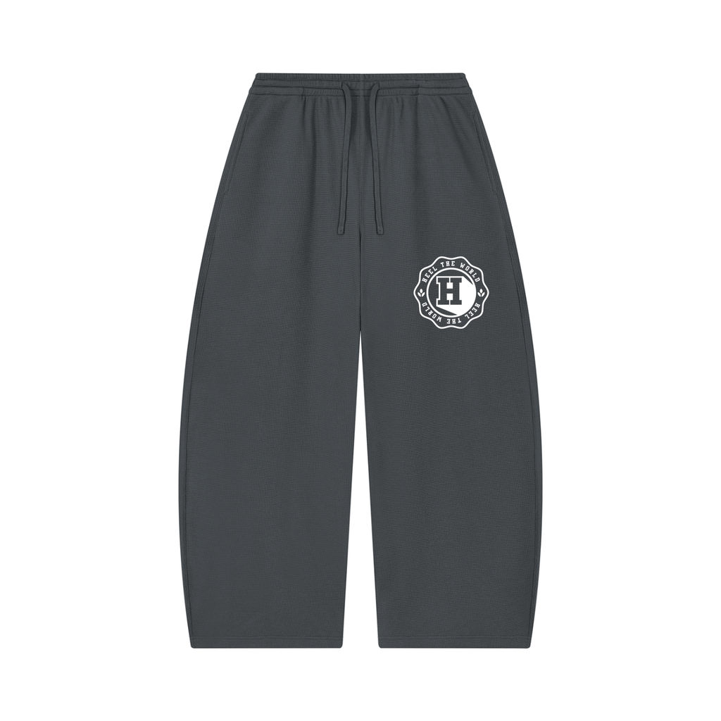 Unisex Waffle Barrel Leg Pants