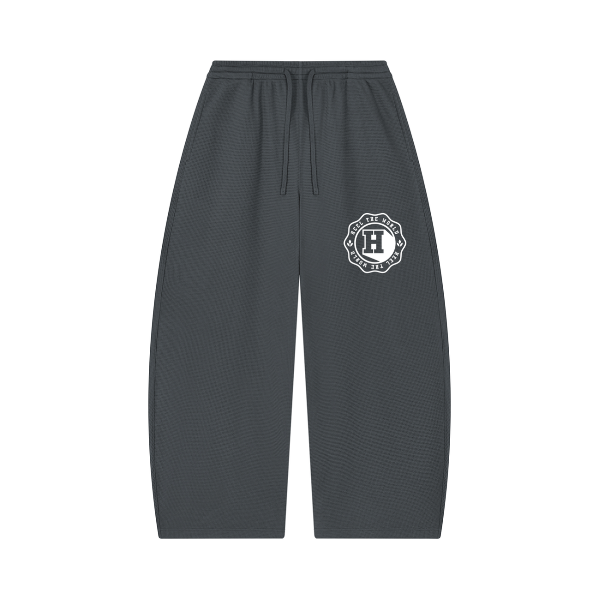 Unisex Waffle Barrel Leg Pants