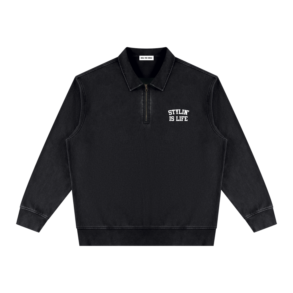 Unisex Vintage Wash Quarter-Zip Sweatshirt