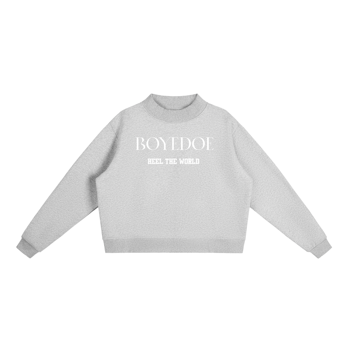 Boyedoe Essential Fleece Mock-Neck Crew Sweatshirt