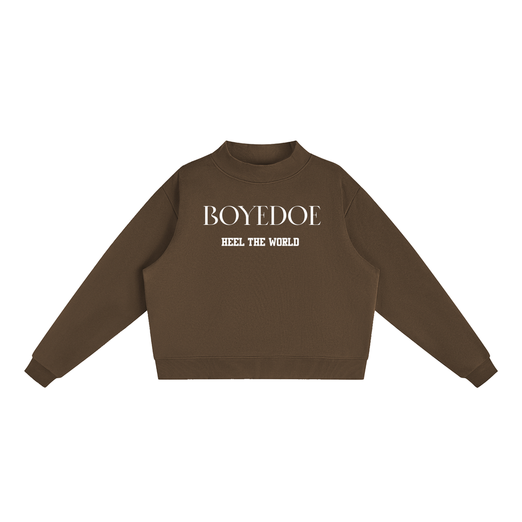 Boyedoe Essential Fleece Mock-Neck Crew Sweatshirt