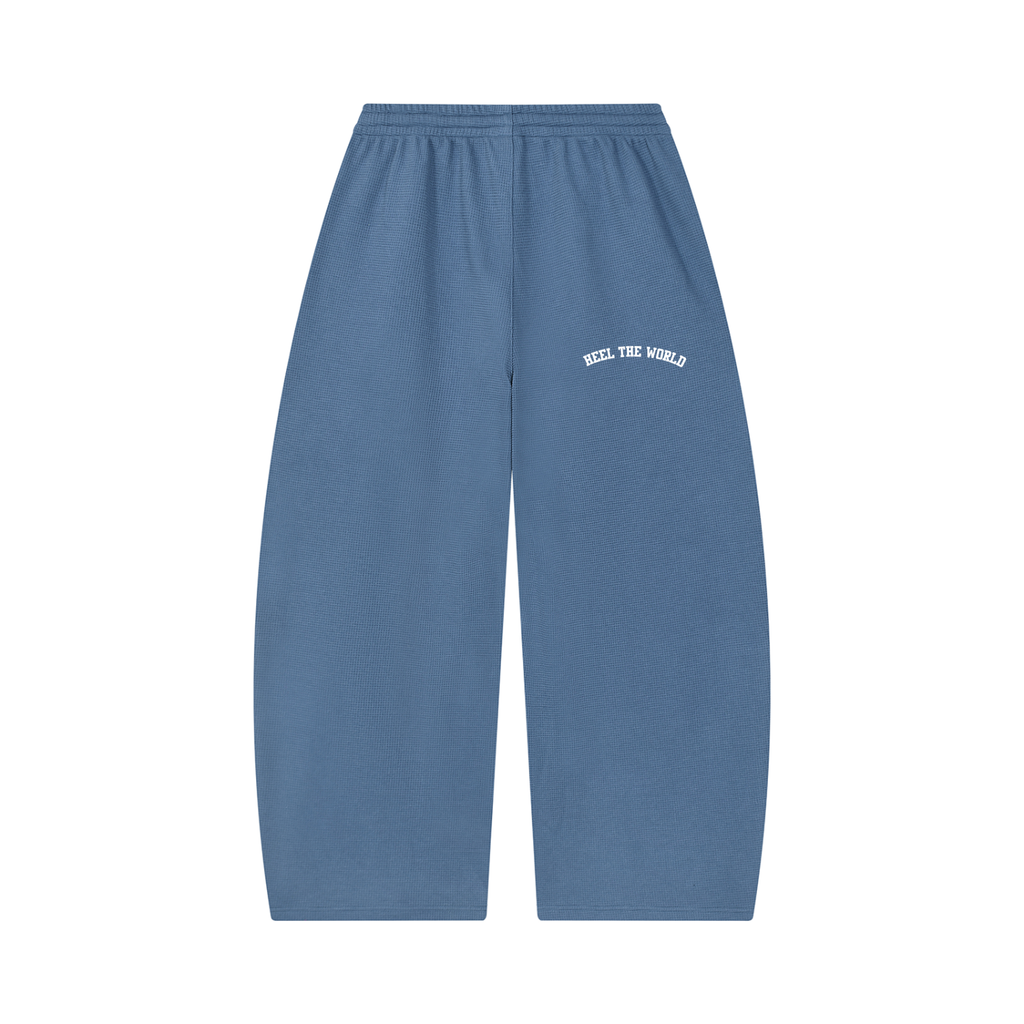 Unisex Waffle Barrel Leg Pants