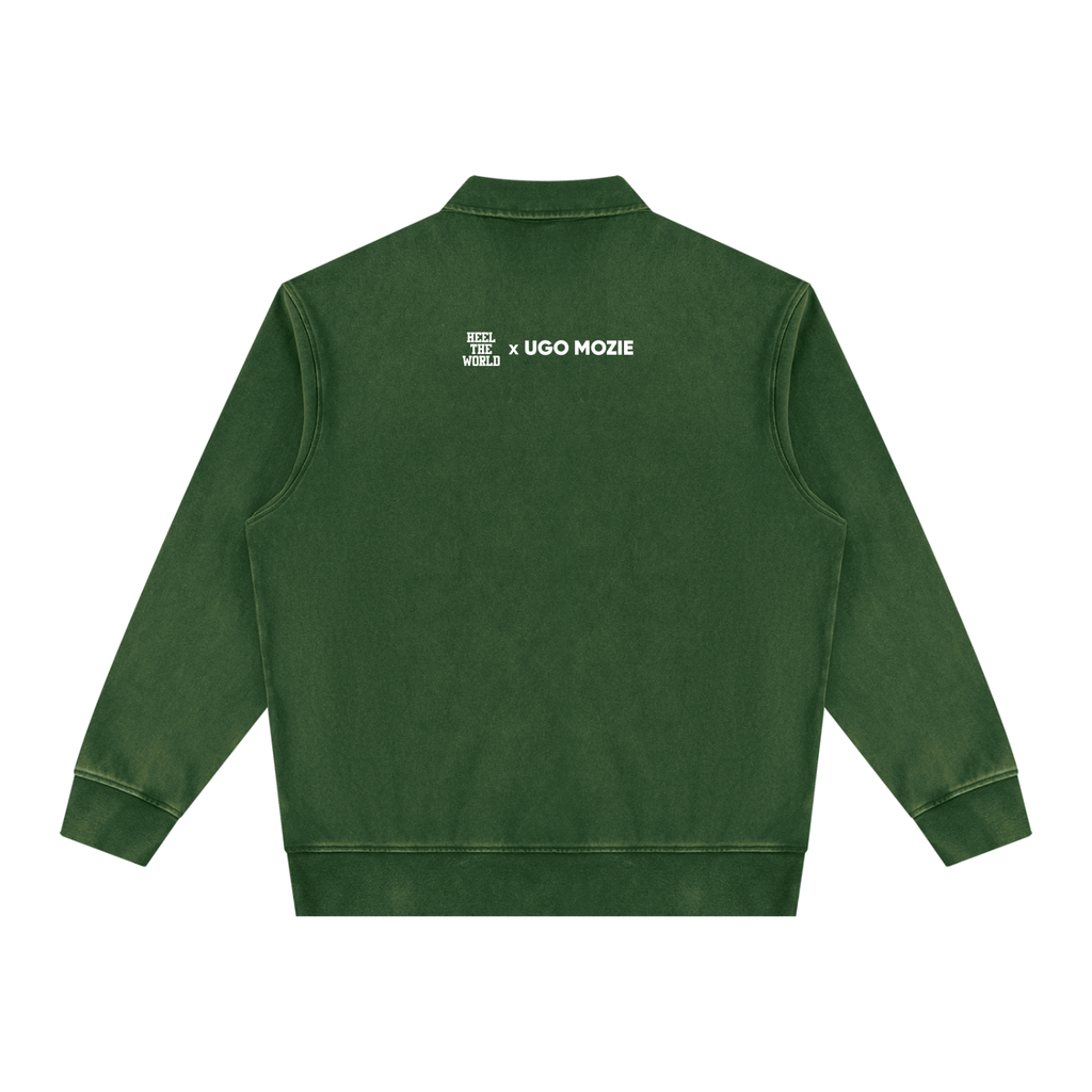Ugo Mozie-  Life Stylist.  Unisex Vintage Wash Quarter-Zip Sweatshirt