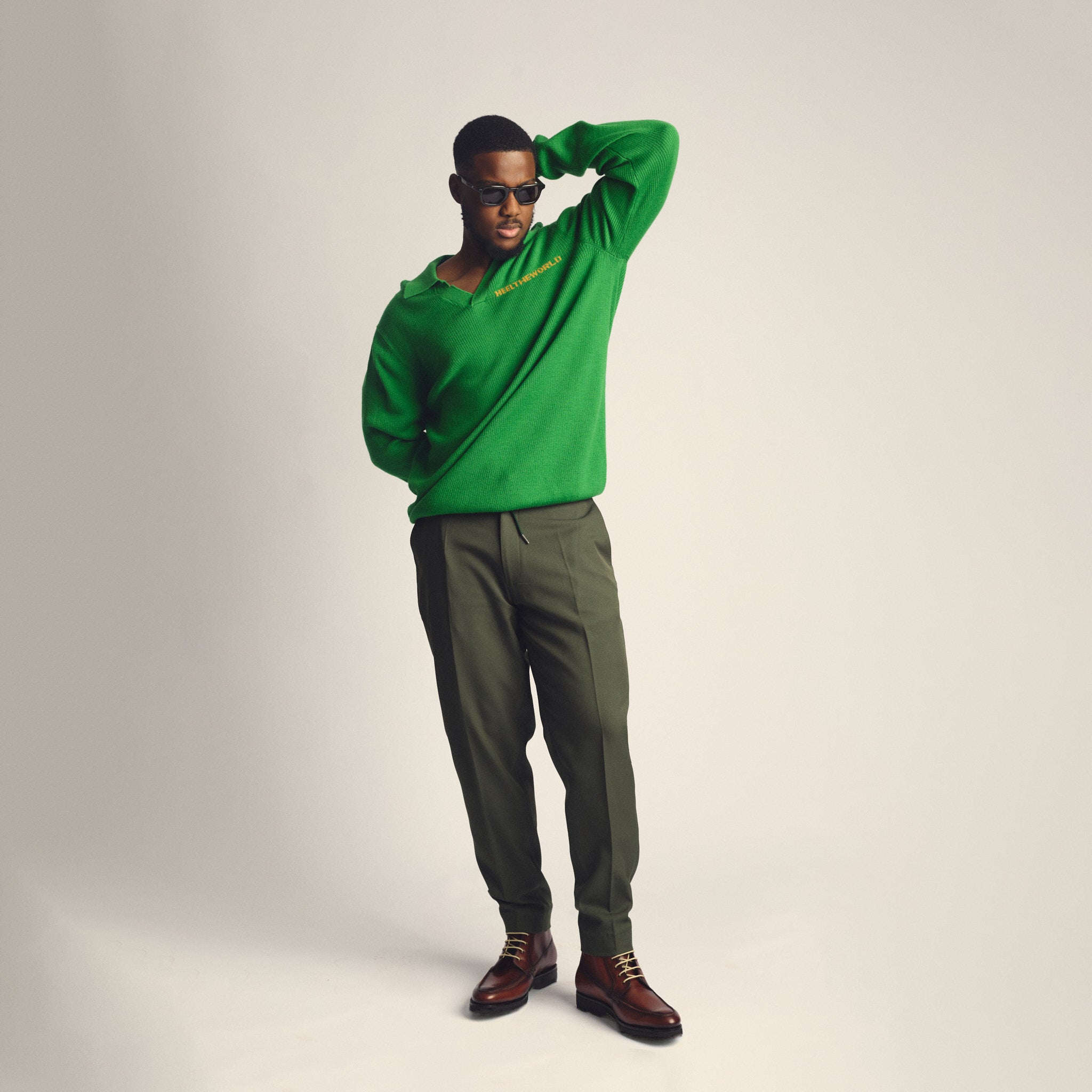 Heel The World Merino Knit Long Sleeve Polo  Pre-Order Only. (Available in 4 weeks)